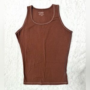 Rounderbum Men's Brown Compression Tank Top